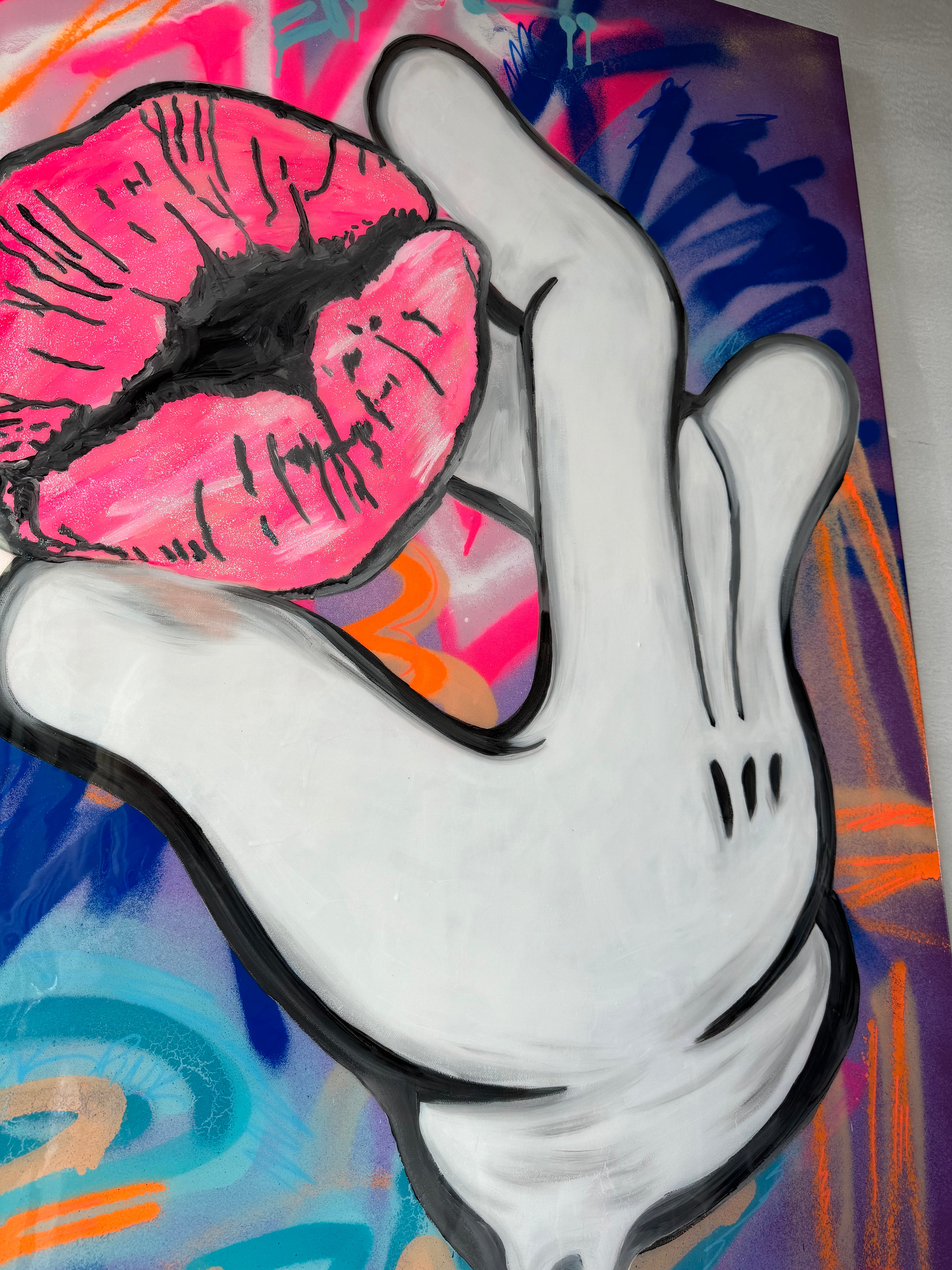 Kiss in Hand Painting