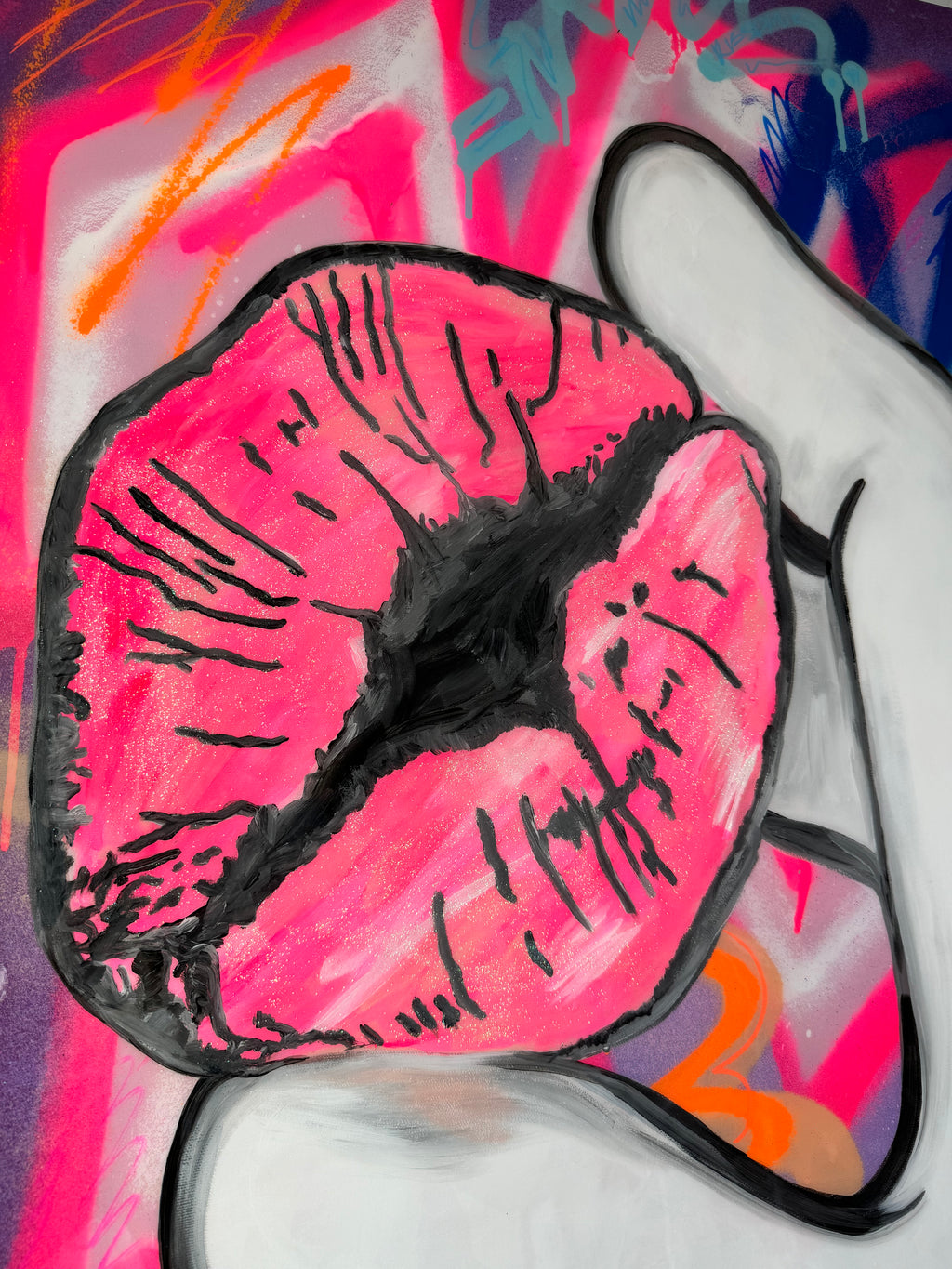 Kiss in Hand Painting