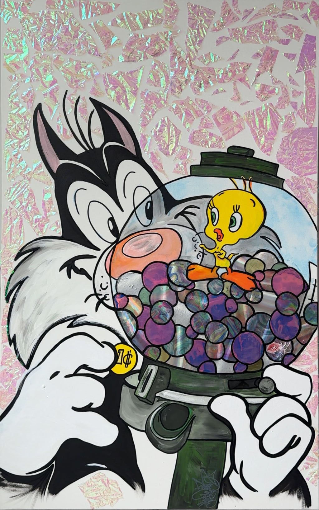 Tweety Holographic Painting - Sold