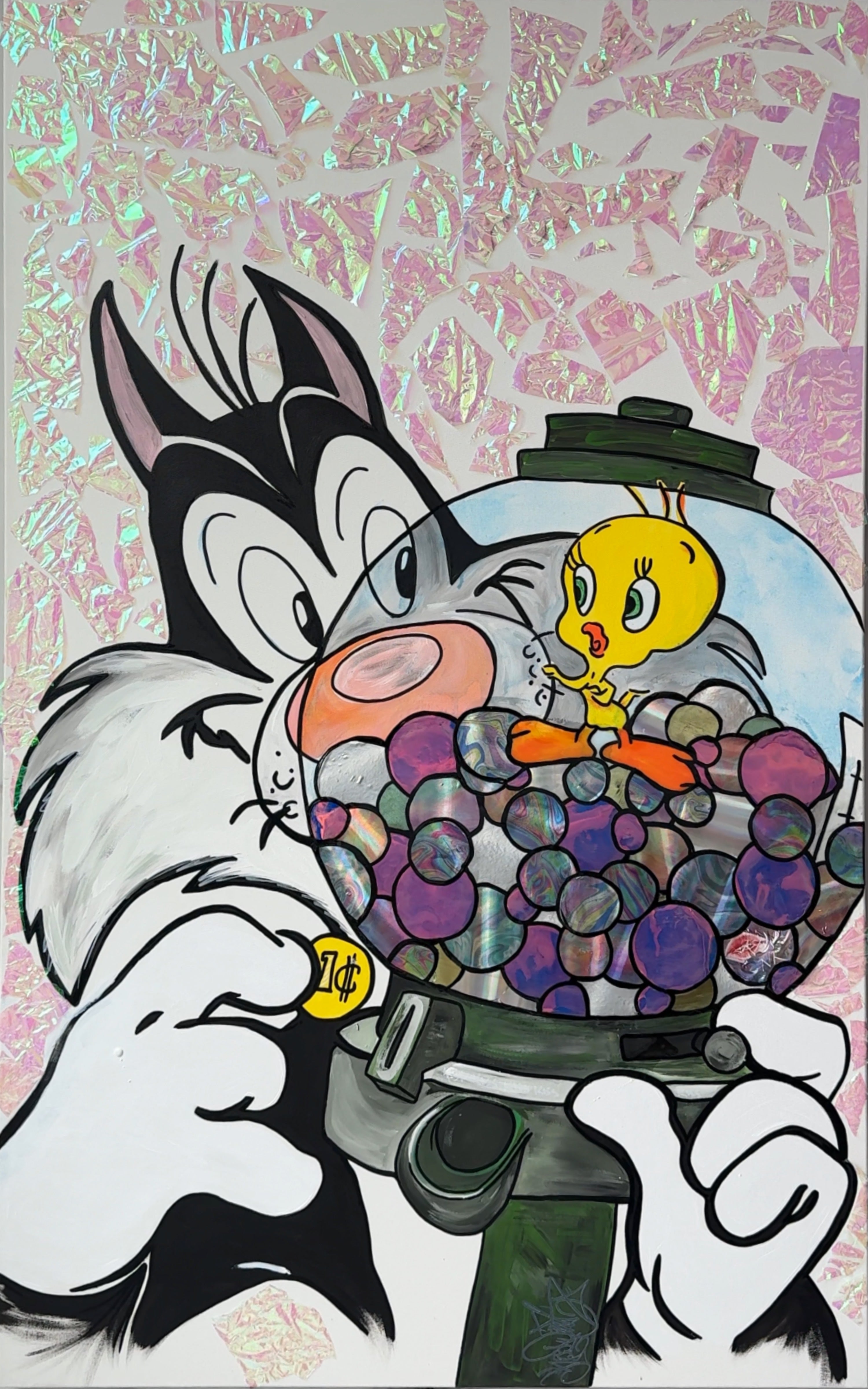 Tweety Holographic Painting - Sold