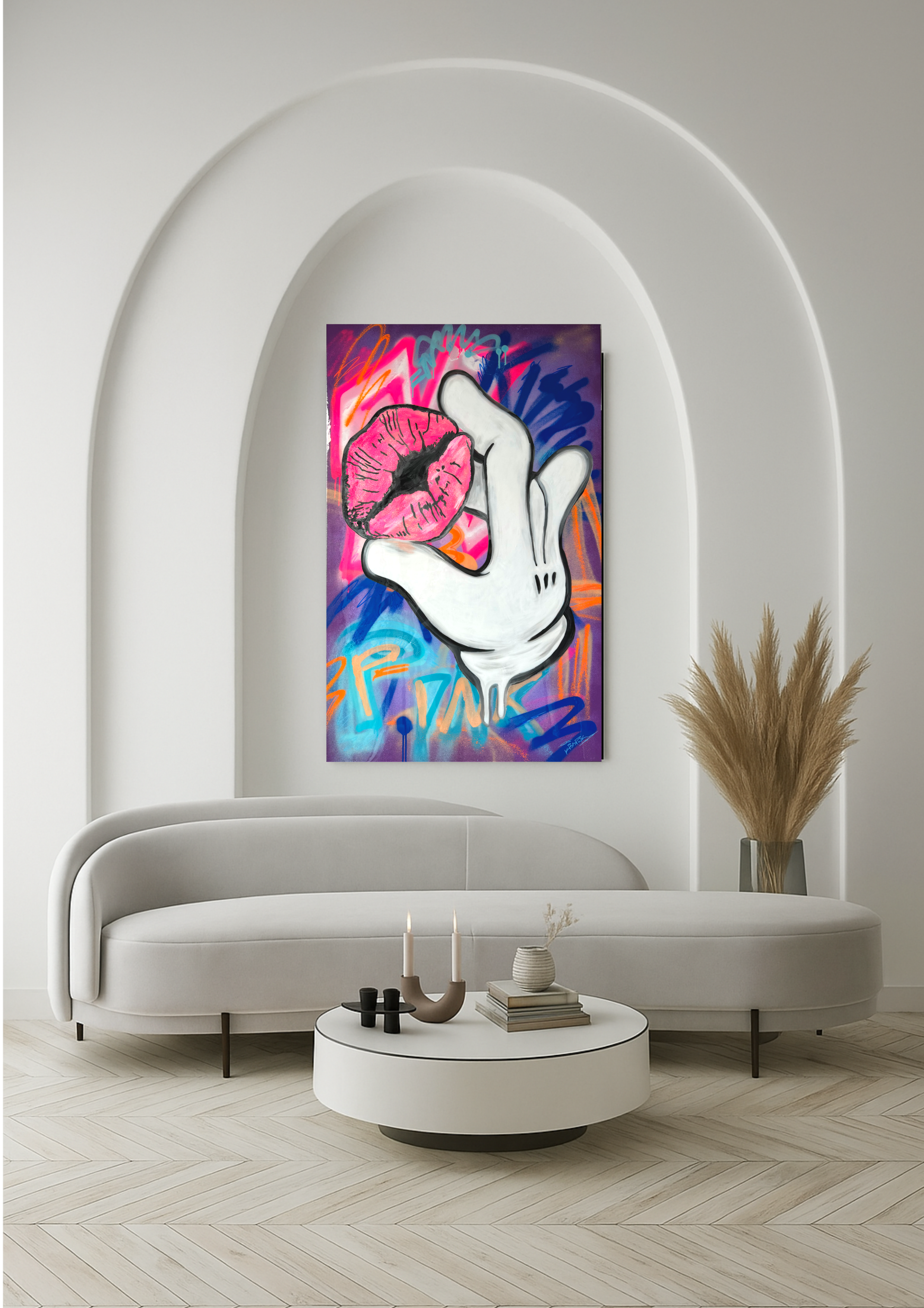 Kiss in Hand Painting