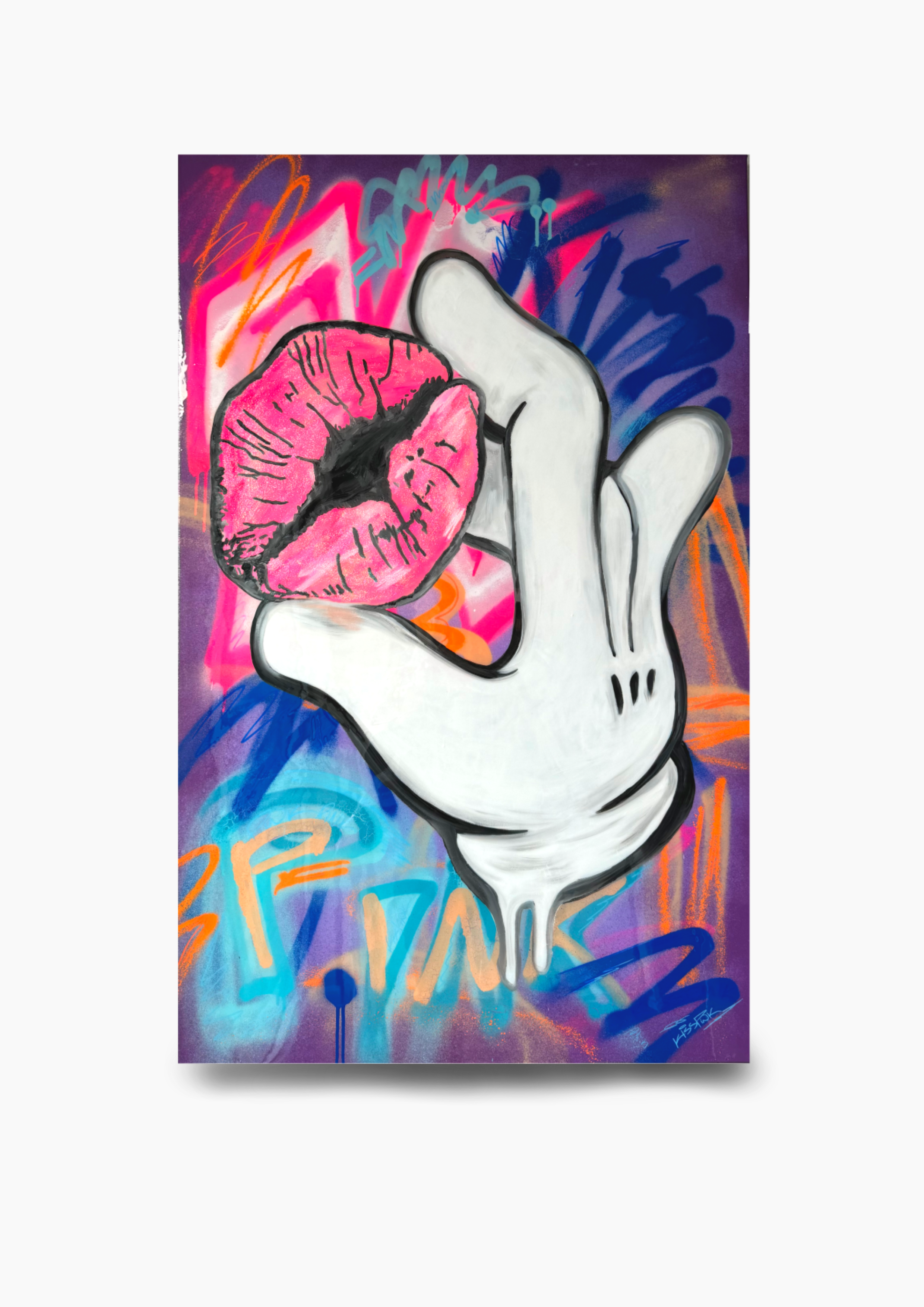 Kiss in Hand Painting